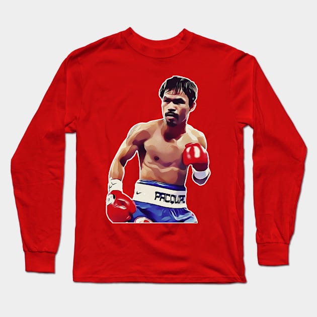 Boxing Fight Manny Pacquiao Long Sleeve T-Shirt by mobilunik